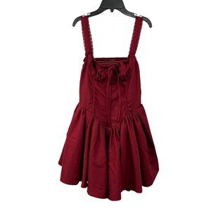 Shein Womens L Red Party Summer Dress Tulle Lined Elastic Bodice Used